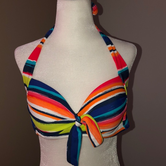 Catalina Womens TieFront Halter Bikini Top size s - Picture 1 of 6